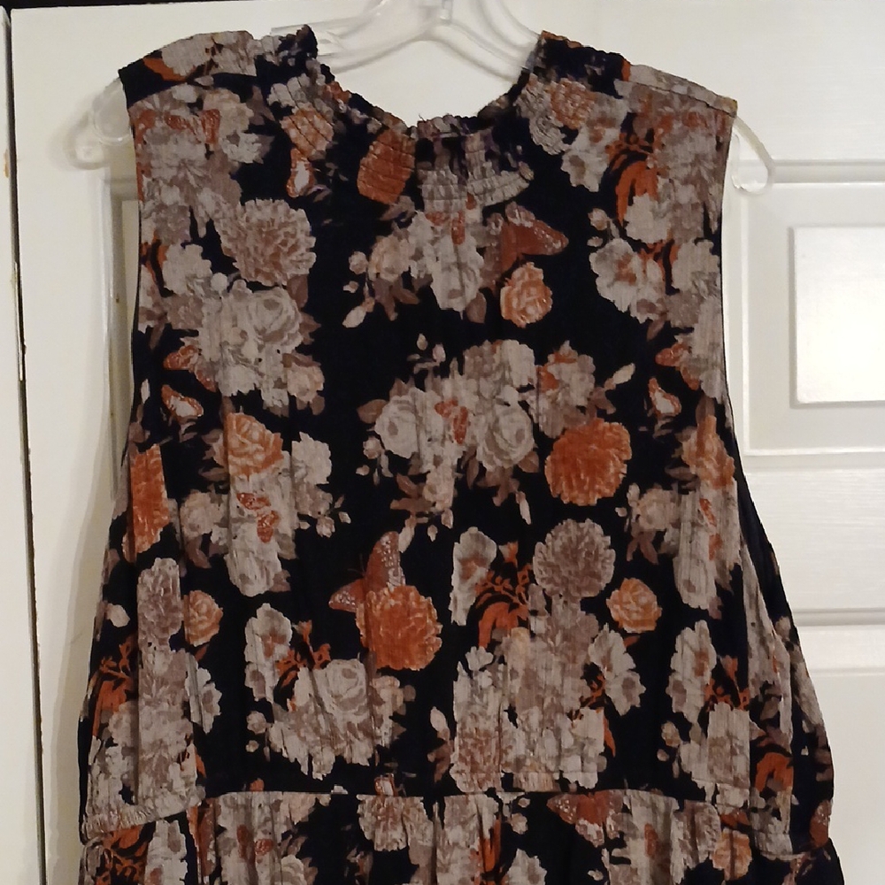Torrid Tan and Black Sleeveless Ruffled Maxi Dress With Pockets